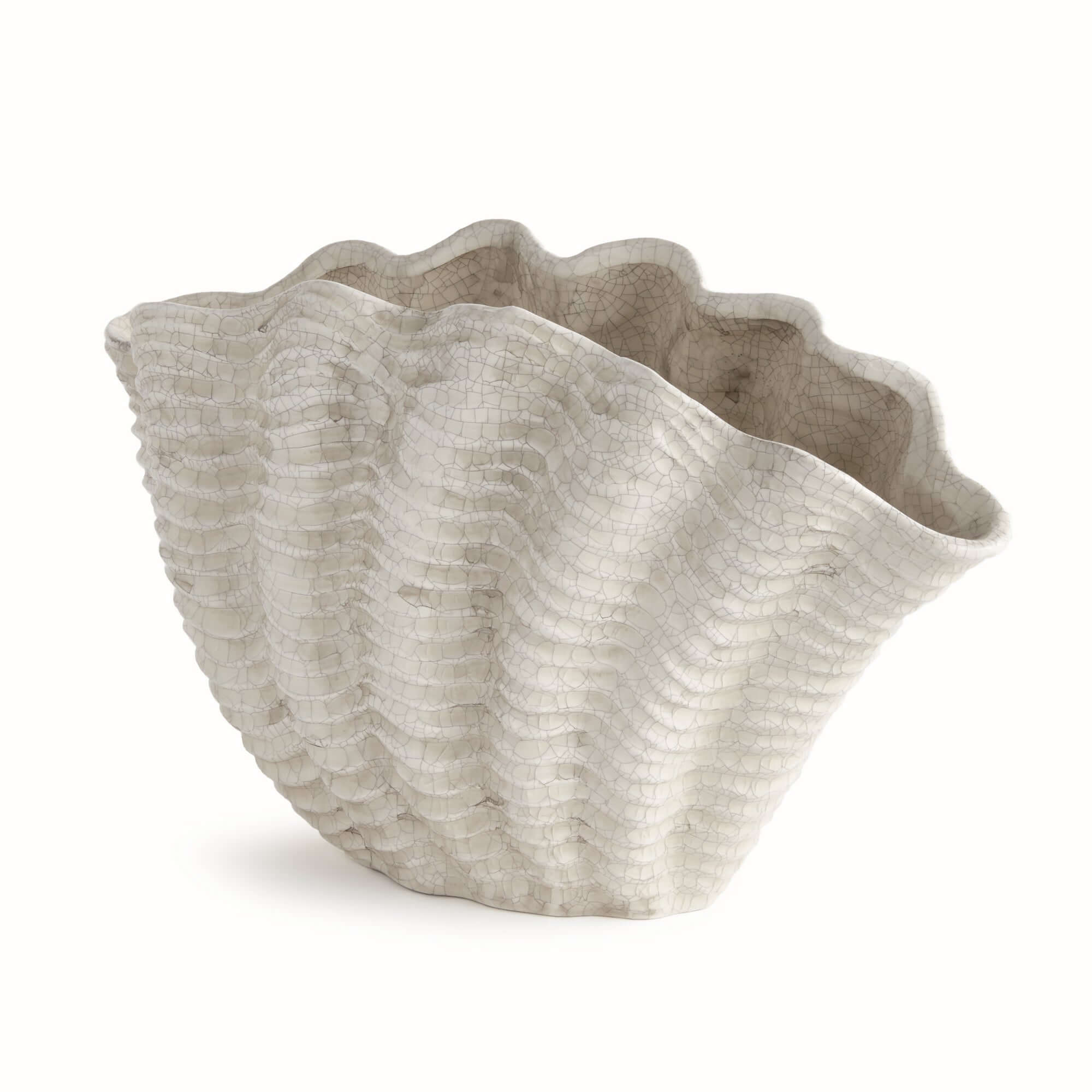 Vintage Coastal Ceramic Shell Vase